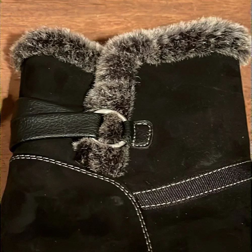 Natural Soul by Naturalizer Black Rotunda Vegan Leather Ankle Boot size 7.5 - Picture 7 of 10